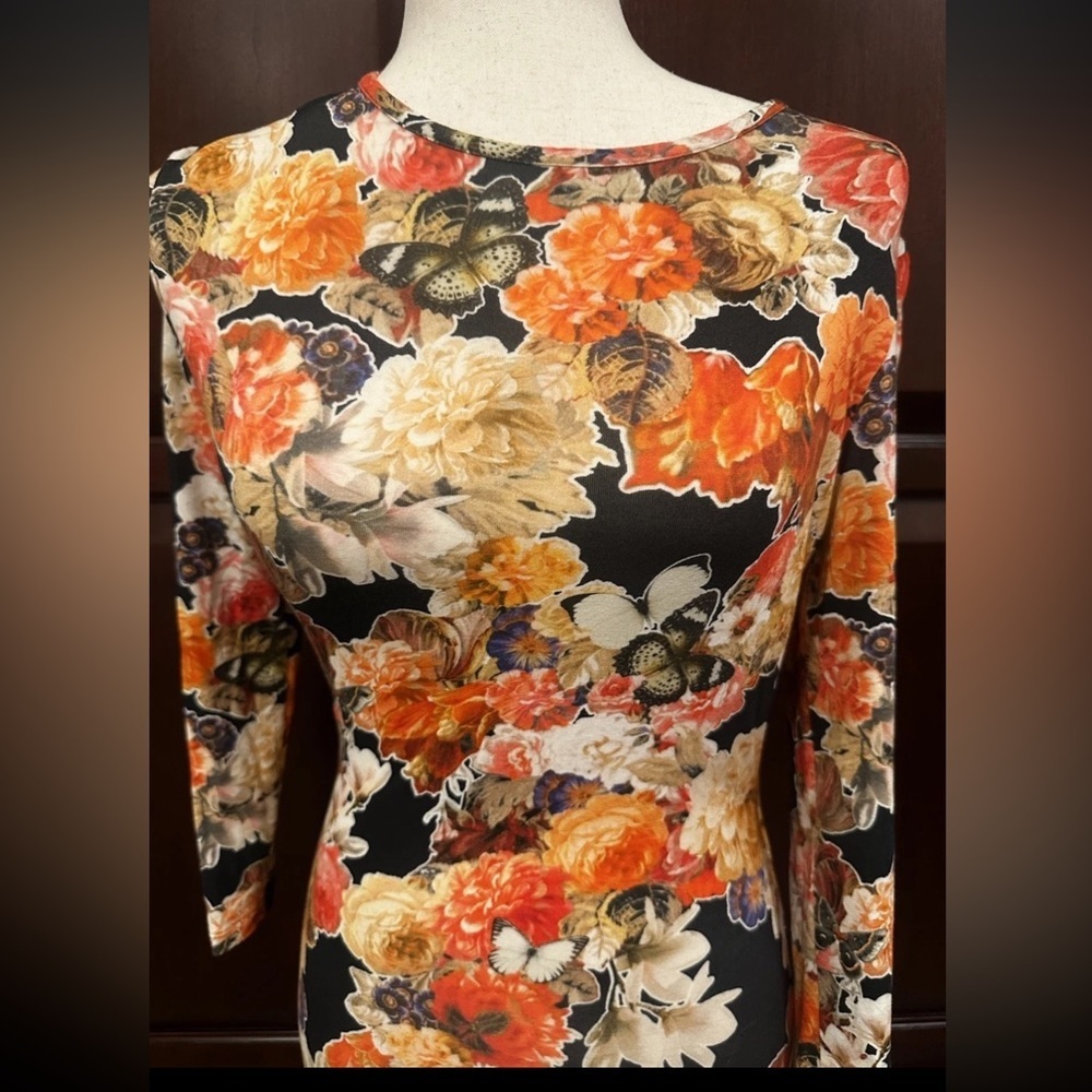 Givenchy Multicolor Floral Long Sleeve Dress - Picture 2 of 6